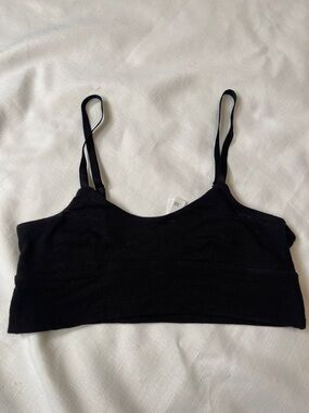 Athleta Black Ribbed buttery soft Bralette with Thin Straps